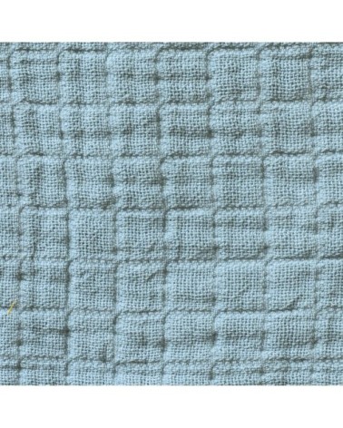 Dessus de lit gaze de coton bleu minéral 280X280 CM