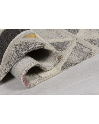 Tapis géométrique design en laine multicolore 200x290