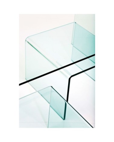 3 tables basses en verre