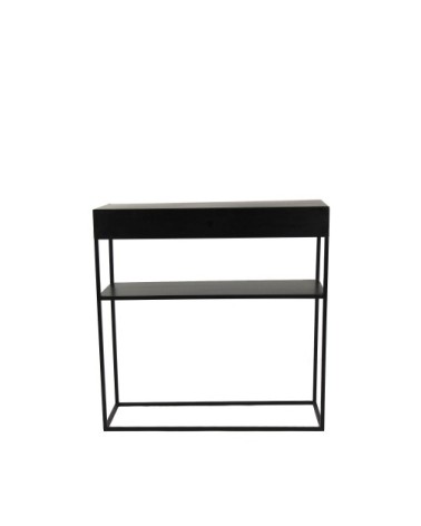 Console avec tiroir en fer noir