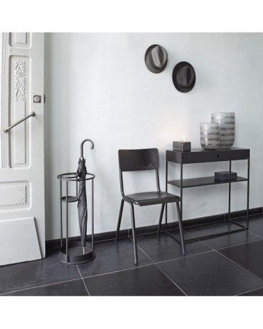 Console avec tiroir en fer noir