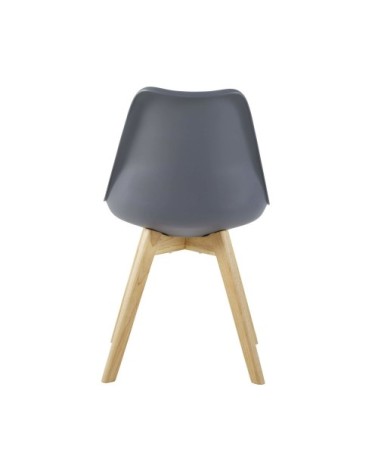 Chaise style scandinave gris moyen et hévéa