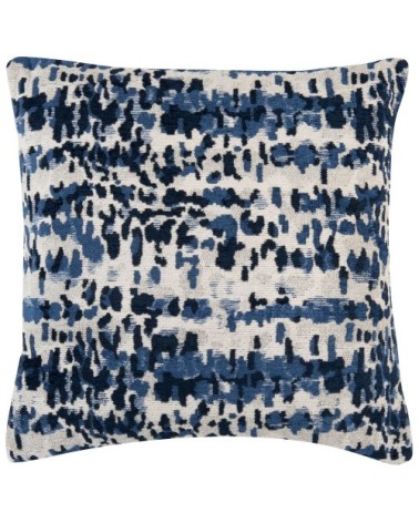 Coussin bleu et écru 45x45