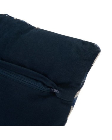 Coussin bleu et écru 45x45