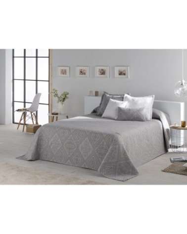 Couvre lit en coton gris 230x270