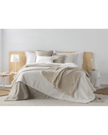 Couvre lit en coton gris 230x270