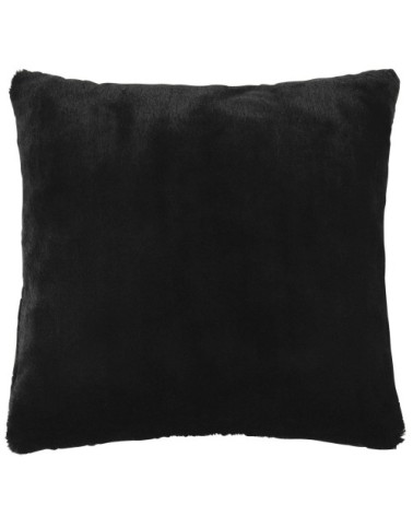 Coussin imitation fourrure noire 45x45
