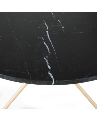 Table basse en marbre noir et métal doré