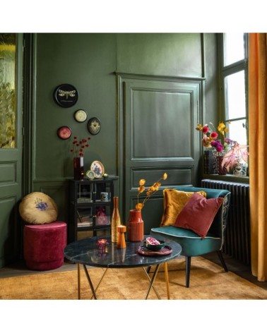 Table basse en marbre noir et métal doré