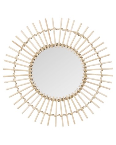Miroir rond en bambou D55
