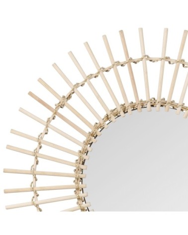 Miroir rond en bambou D55