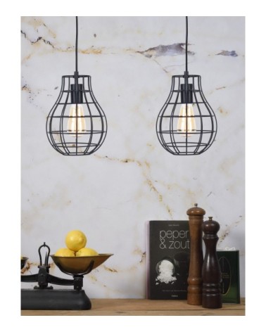 Suspension métal noir H26cm