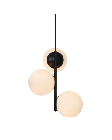 Suspension métal/verre noir H36.5cm