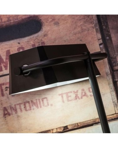 Lampe de bureau bois/métal noir H40cm
