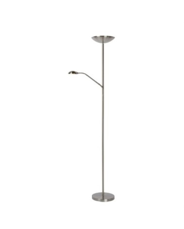 Lampadaire LED avec liseuse métal argent H180cm