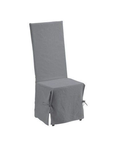 Housse de Chaise en coton gris 35 x 35 x 116