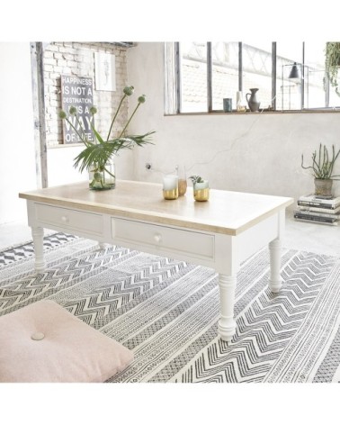 Table basse en acajou et teck massif