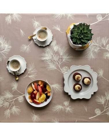 Nappe enduite ovale 160 x 240 cm beige