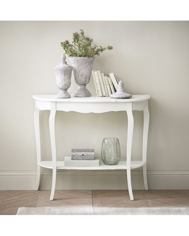 Table console en bois blanche L 94 cm