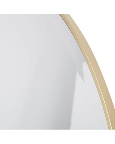 Miroir rond biseauté en métal doré D100