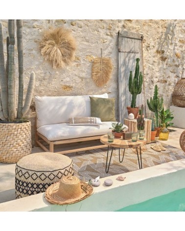 Déco murale feuille en raphia 42x51