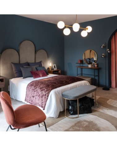 Tapis tufté à la main beige, blanc et marron motifs arches 160x230