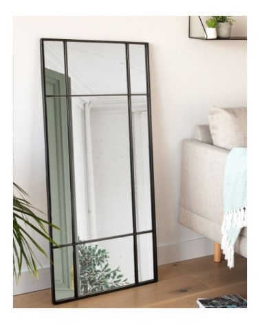 Miroir en métal noir 50x110