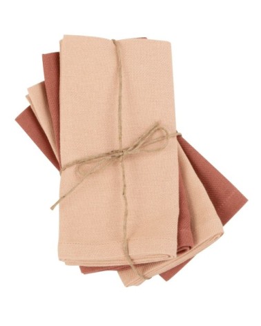 Serviettes en coton rose 40x40 (x4)
