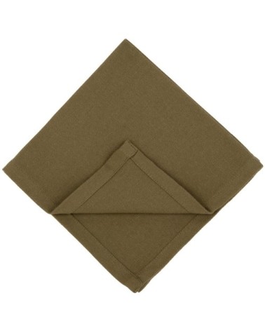 Serviettes en coton kaki et jaune 40x40 (x4)