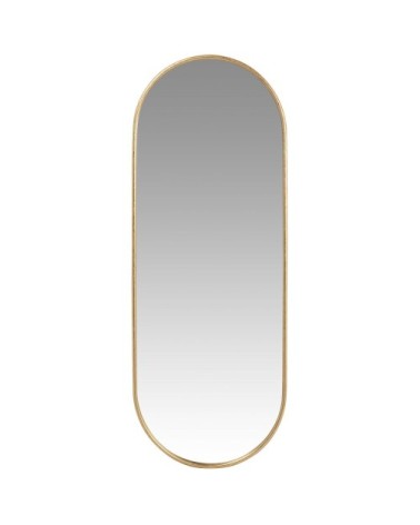 Miroir ovale en métal doré effet feuilles d'or 30x80