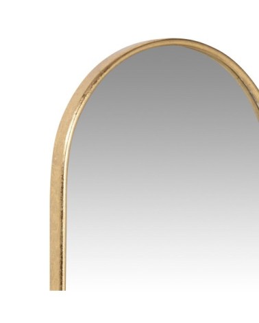 Miroir ovale en métal doré effet feuilles d'or 30x80