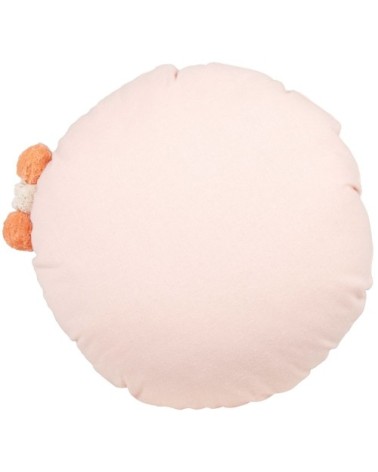 Coussin rond imprimé rose et doré, D30