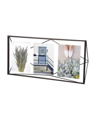 Cadre pour 3 photos 13x18cm, à poser ou fixer, métal noir