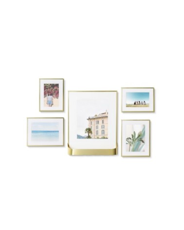 Jeu de 5 porte photos avec 1 porte plante métal