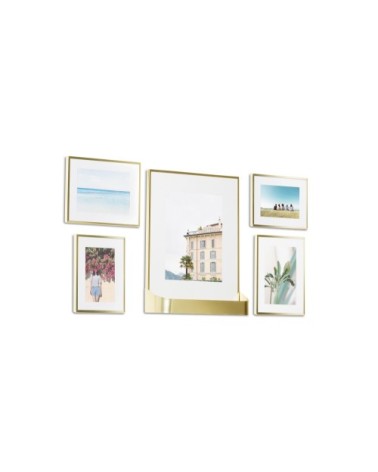 Jeu de 5 porte photos avec 1 porte plante métal