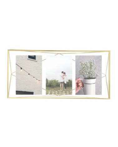 Cadre pour 3 photos 13x18cm, à poser ou fixer, doré