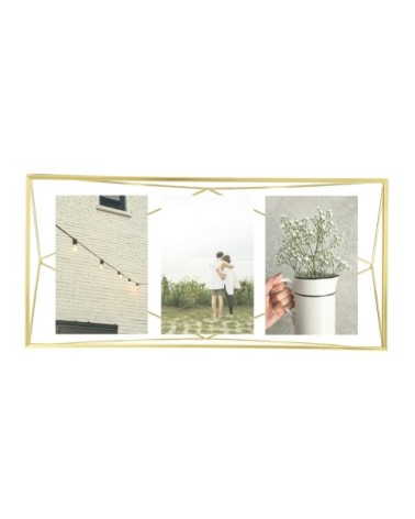 Cadre pour 3 photos 13x18cm, à poser ou fixer, doré