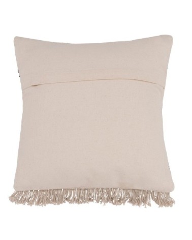 Coussin en coton écru imprimé 45x45