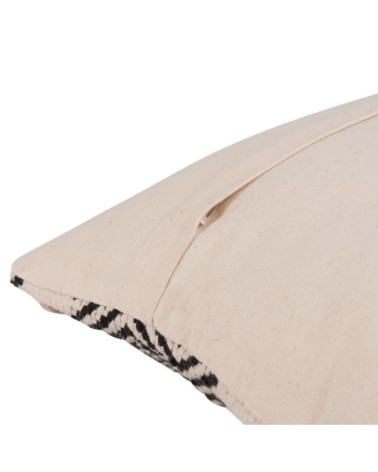 Coussin en coton écru imprimé 45x45