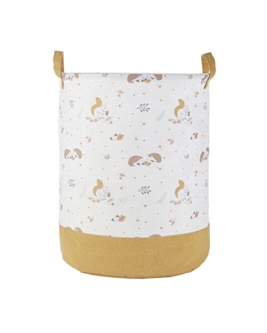 Sac de rangement bébé marron, ivoire et orange motifs animaux