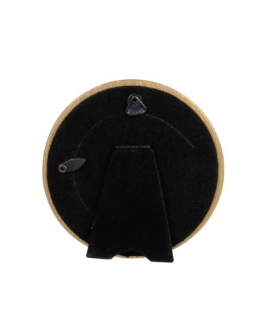 Cadre photo rond à moulures en polyrésine dorée D7