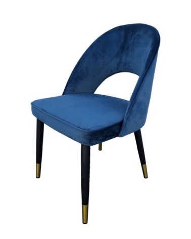 Chaise de salle a manger en velours bleu