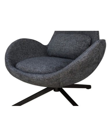 Fauteuil rotatif en tissu gris