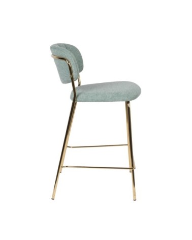 Tabouret de comptoir tissu vert clair