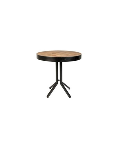 Table de bistrot ronde en bois et métal D75cm naturel