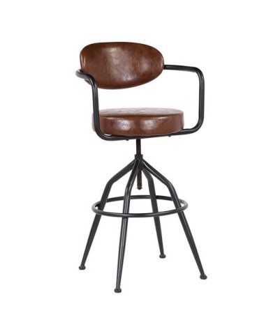 Tabouret Industriel marron