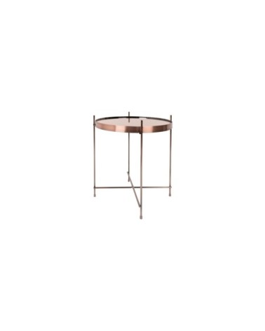 Table basse design ronde S en métal cuivre