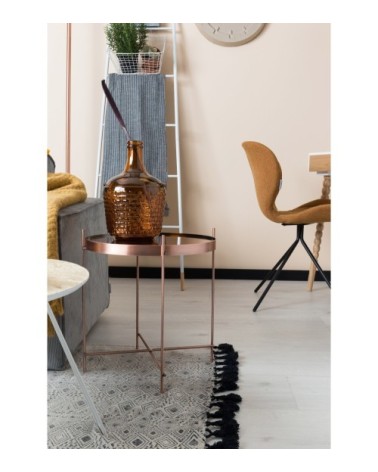 Table basse design ronde S en métal cuivre