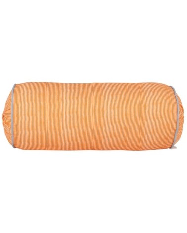 Coussin rond BRAI x Maisons du Monde en coton motifs à rayures orange 60x25