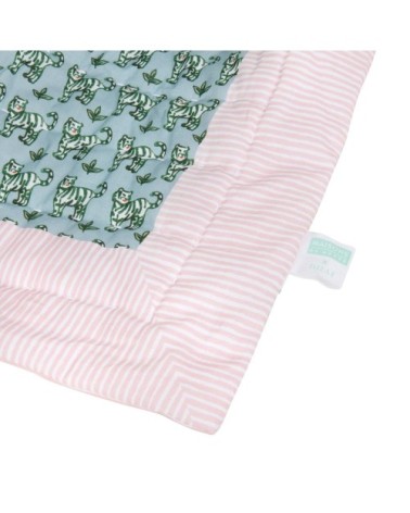 Boutis BRAI x Maisons du Monde en coton motifs à rayures et tigres multicolores 210x160